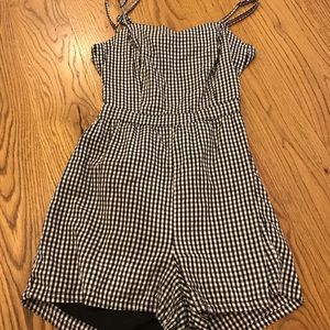 Black and White Gingham Kendall and Kylie Romper